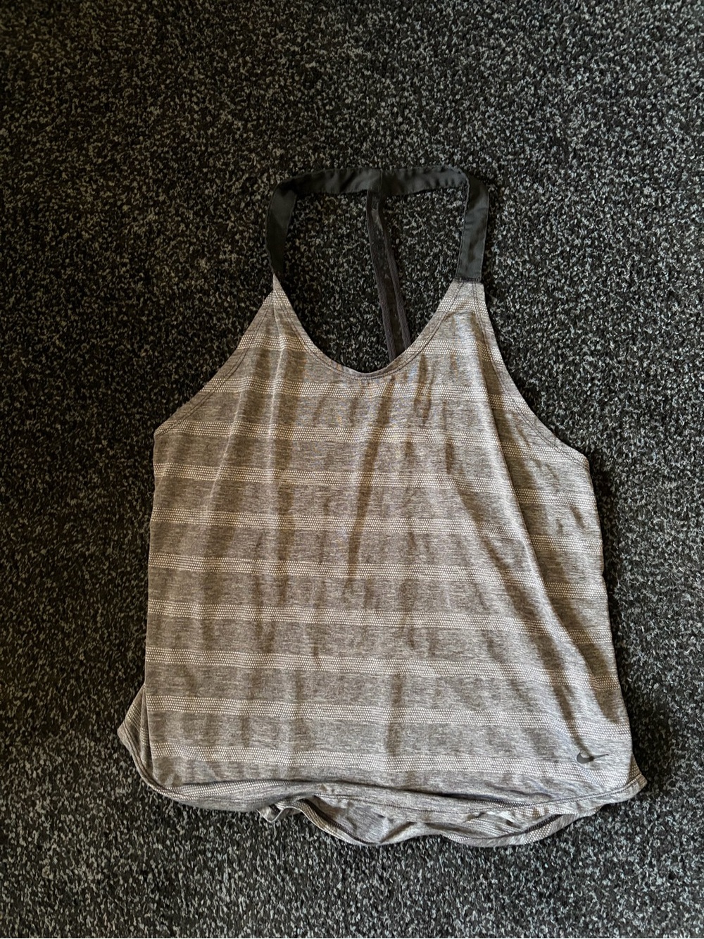Nike Gray Striped Racerback Tank Top